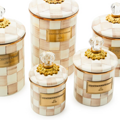 Mocha Check Mini Canister