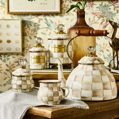 Mocha Check Mini Canister