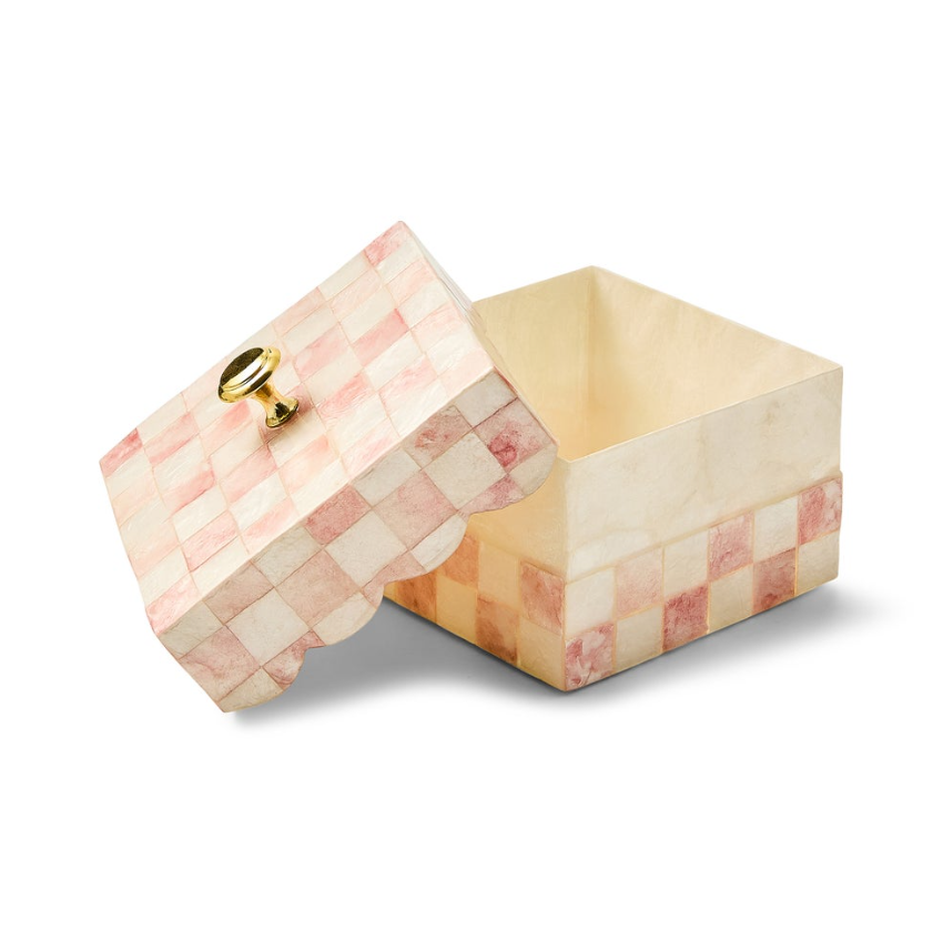 Check Capiz Scalloped Box
