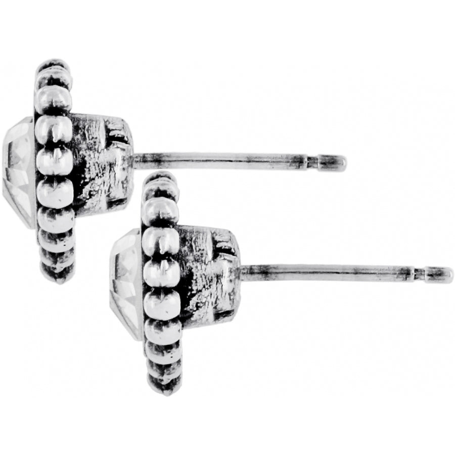 Shimmer Heart Mini Post Earrings Side View