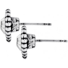 Shimmer Heart Mini Post Earrings Side View