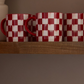 Cherry Check Mugs, Set Of 4