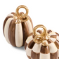 Chocolate Check And Stripe Petite Pumpkins, Set Of 2