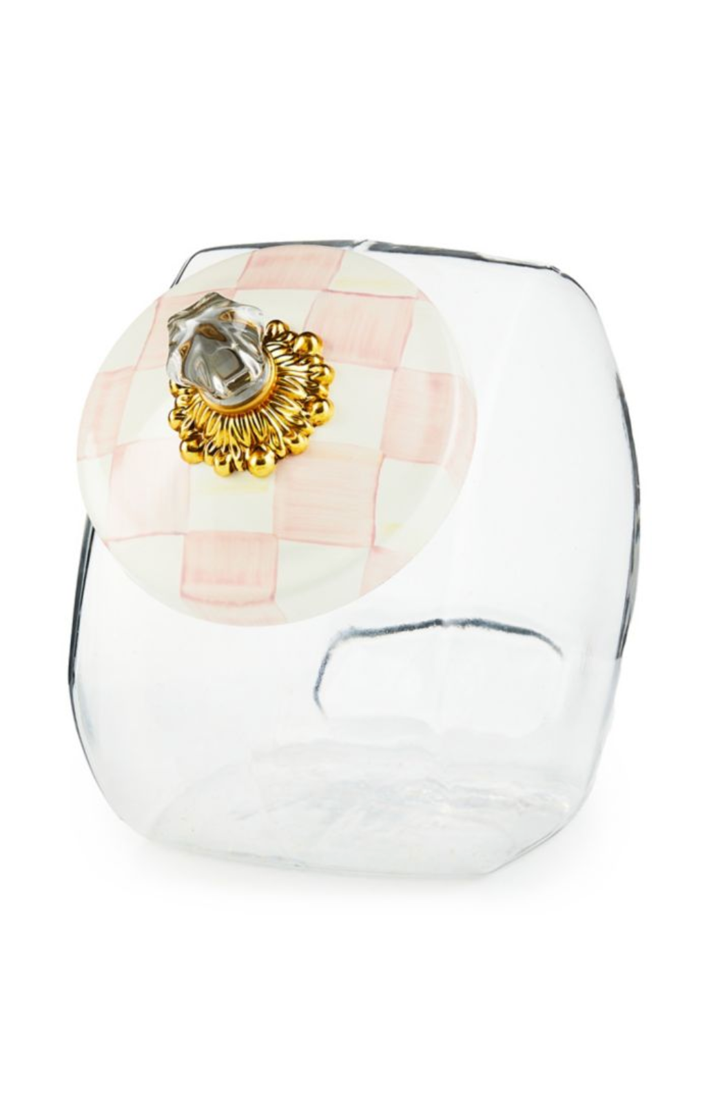 MacKenzie-Childs Cookie Jar With Rosy Check Enamel Lid