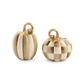 Mocha Check And Stripe Petite Pumpkins, Set Of 2