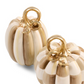 Mocha Check And Stripe Petite Pumpkins, Set Of 2