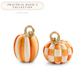 Orange Check And Stripe Petite Pumpkins, Set Of 2