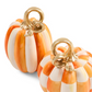 Orange Check And Stripe Petite Pumpkins, Set Of 2
