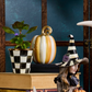 Orange Check And Stripe Petite Pumpkins, Set Of 2