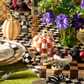 Paprika Check And Stripe Petite Pumpkins, Set Of 2