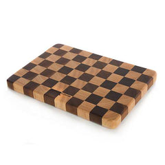 Mackenzie-Childs Check Chop Board in the color brown.