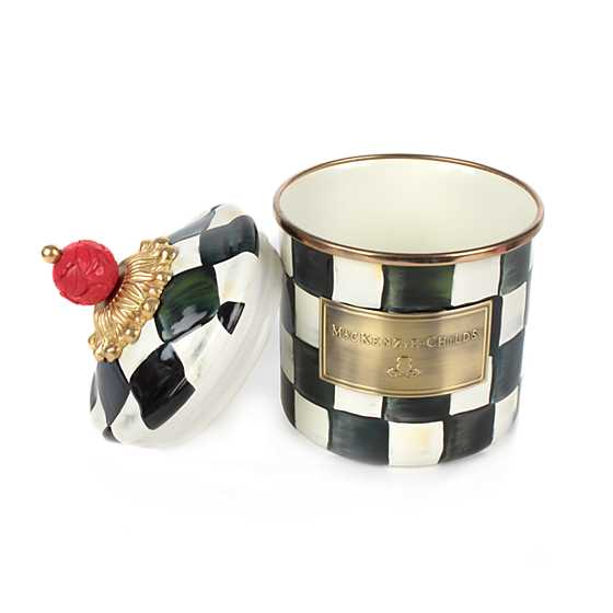 Mackenzie-Childs Courtly Check Enamel Canister.