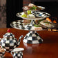 MacKenzie-Childs Courtly Check Enamel Large Pedestal Platter.