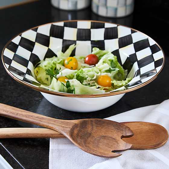 Courtly Check Enamel Salad Serving Set