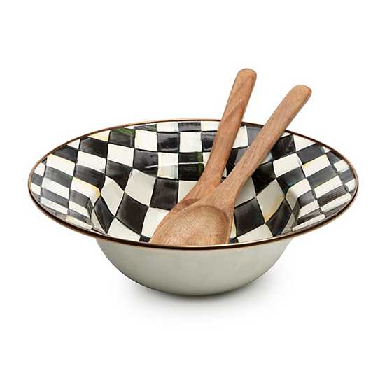 Courtly Check Enamel Salad Serving Set