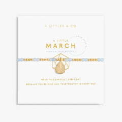 A Little Birthstone March Aqua Crystal - Gold Bracelet Card View