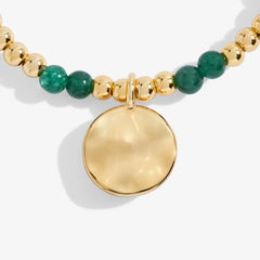 A Little Birthstone May Green Agate - Gold Bracelet Charm View