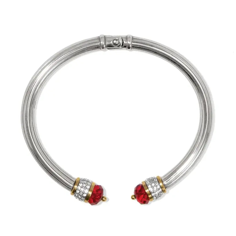 Meridian Red Open Hinged Bangle Front View