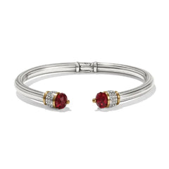 Meridian Red Open Hinged Bangle Side View