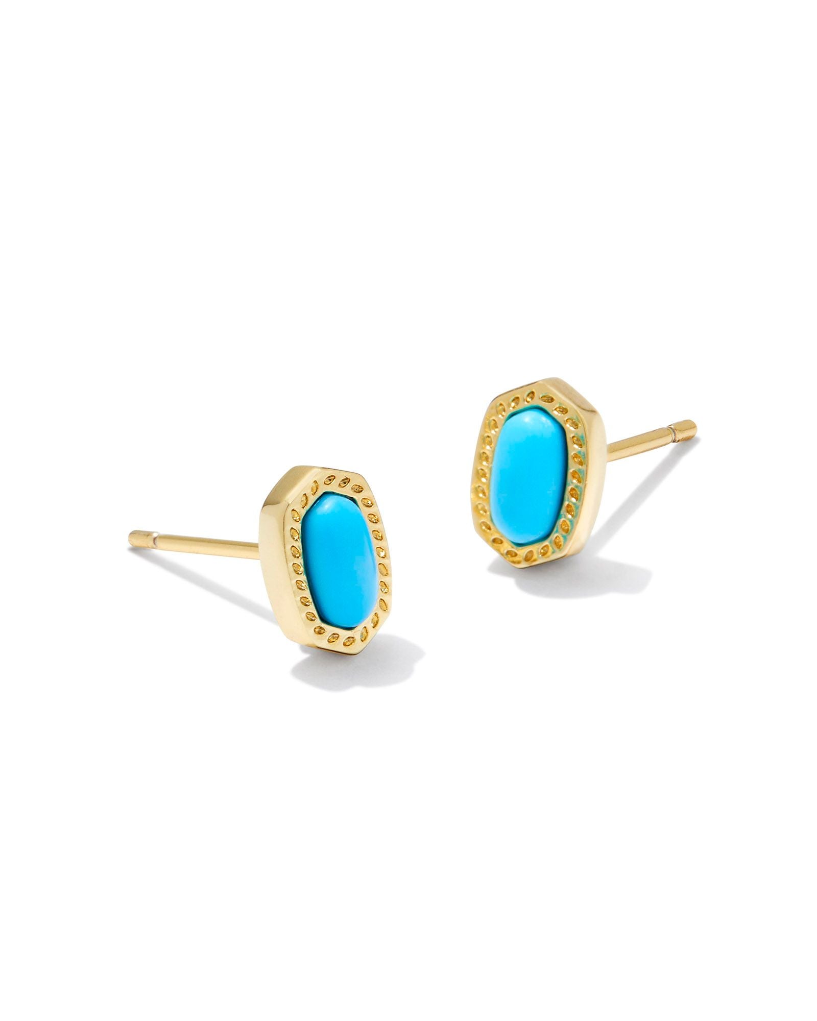 Kendra Scott Mini Ellie Stud Earrings - Gold Turquoise Magensite