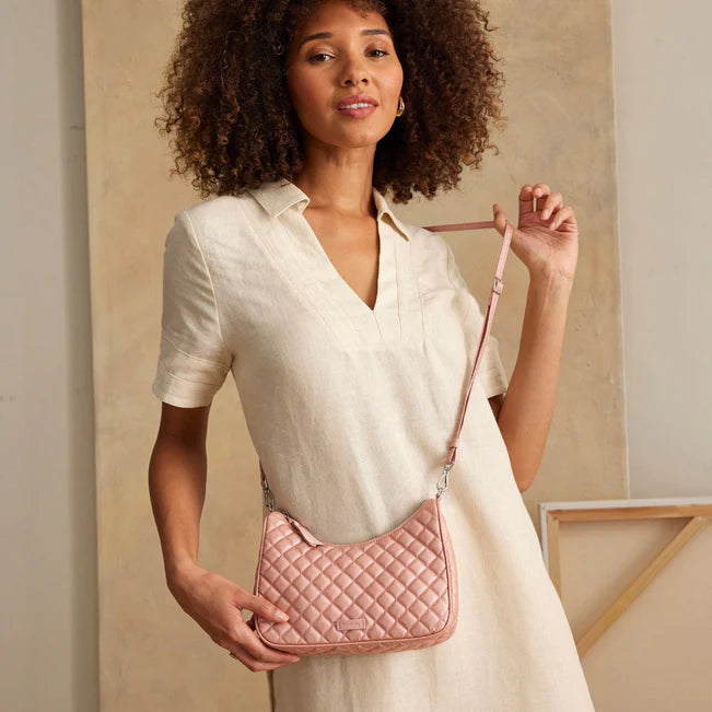 Vera Bradley Frannie Mini Crescent Crossbody - Rose Quartz