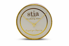 STIA Itty Bitty Pretties - Mini Pave Disk Gold Necklace