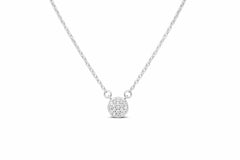 STIA Itty Bitty Pretties - Mini Pave Disk Silver Necklace