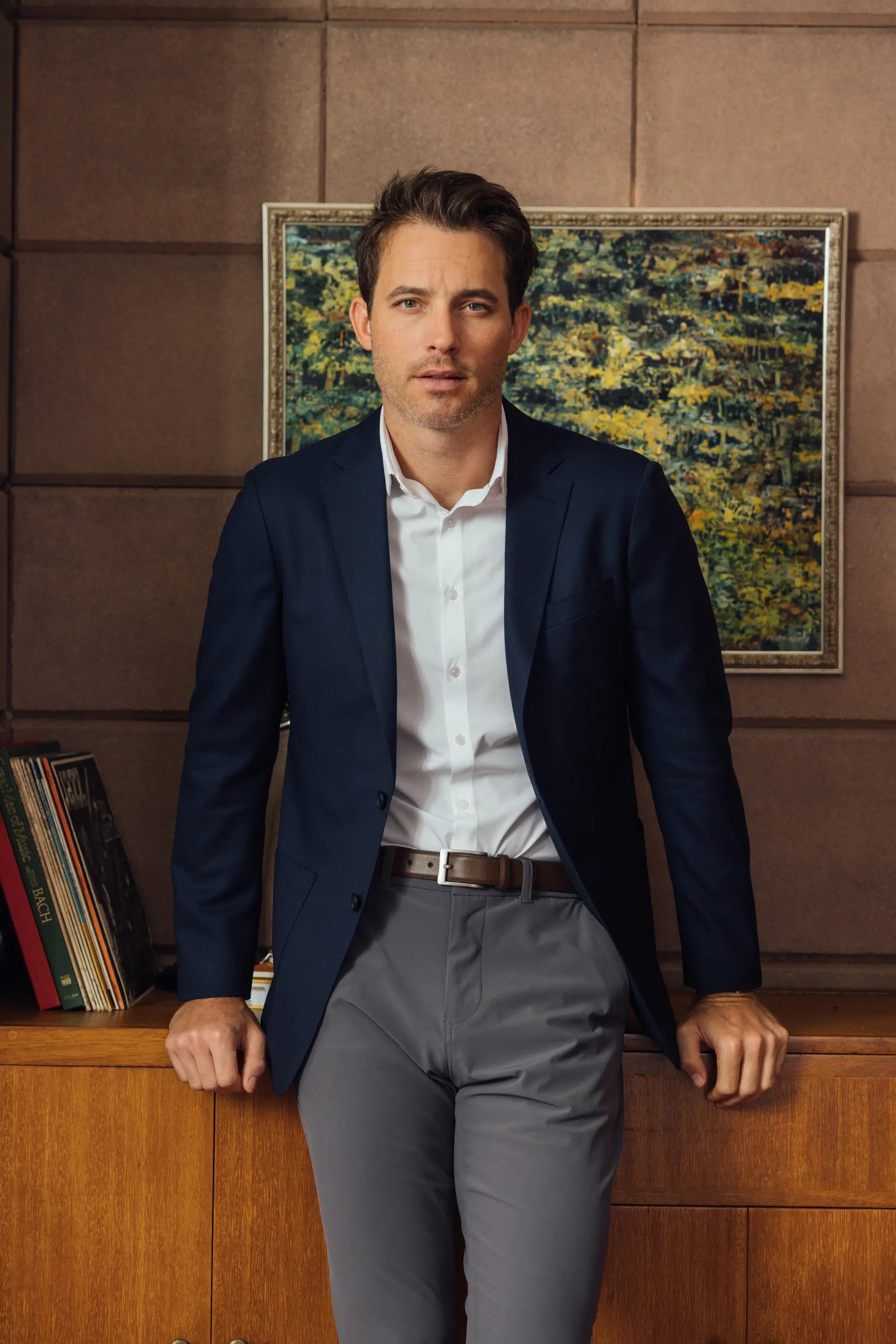 MIZZEN+MAIN Lavelle Blazer in Navy Blue.