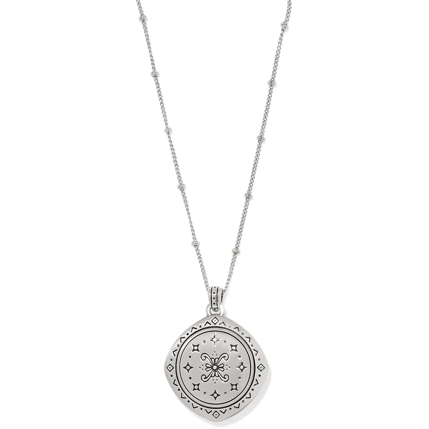 Mosaic Two Tone Pendant Necklace Back View