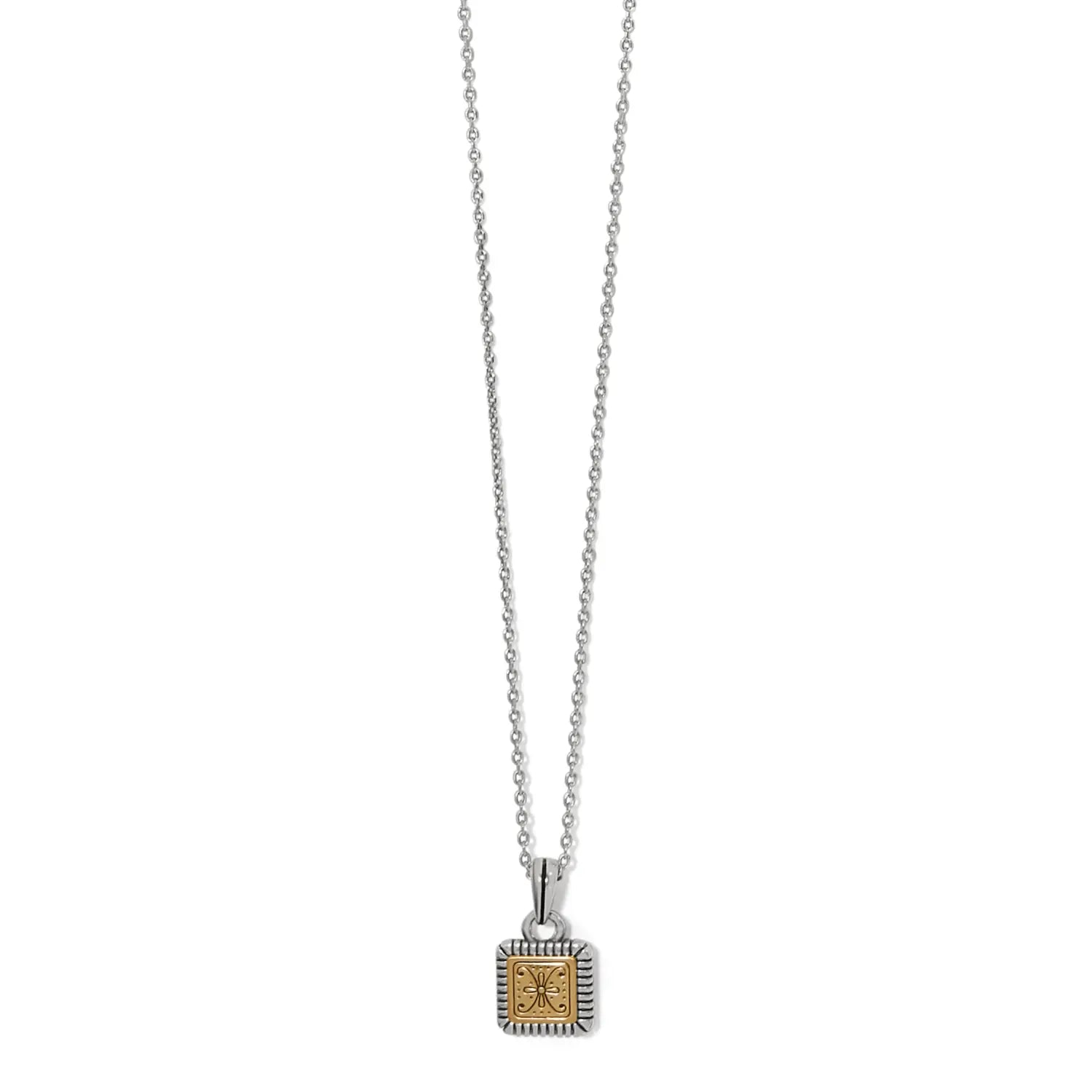 Mosaic Two Tone Mini Tile Necklace Front View