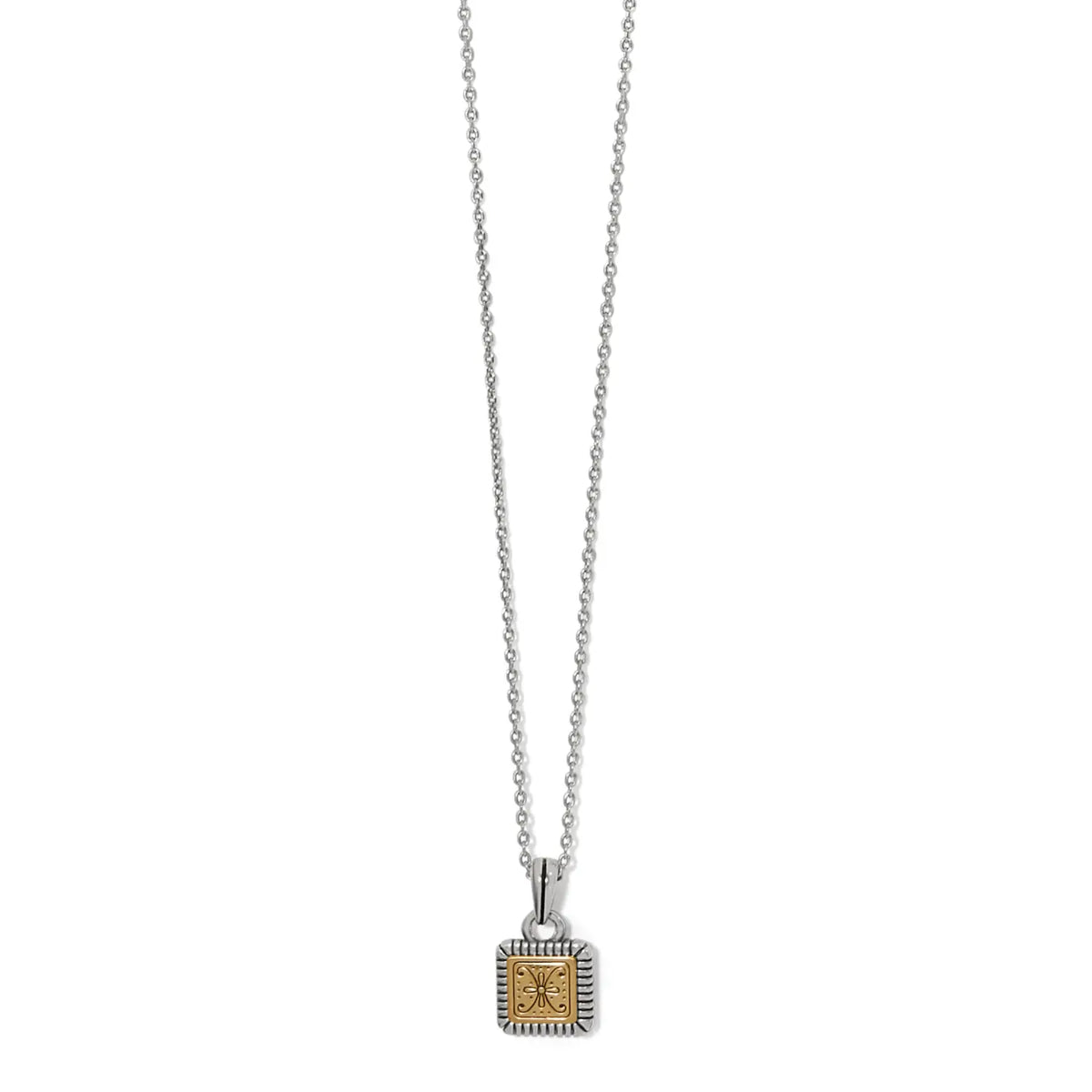 Mosaic Two Tone Mini Tile Necklace Front View