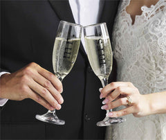 Mr. and Mrs. wedding champagne flute glasses.