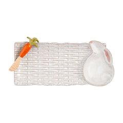 A Bunny Tray Set with a wood carrot spreader.