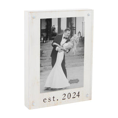 A magnetic block picture frame with "est. 2024" at the bottom, from Mud Pie.