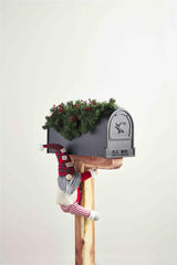 A hanging gnome on a mailbox!