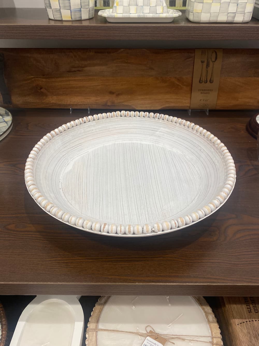 A large beaded bowl from Mud Pie.