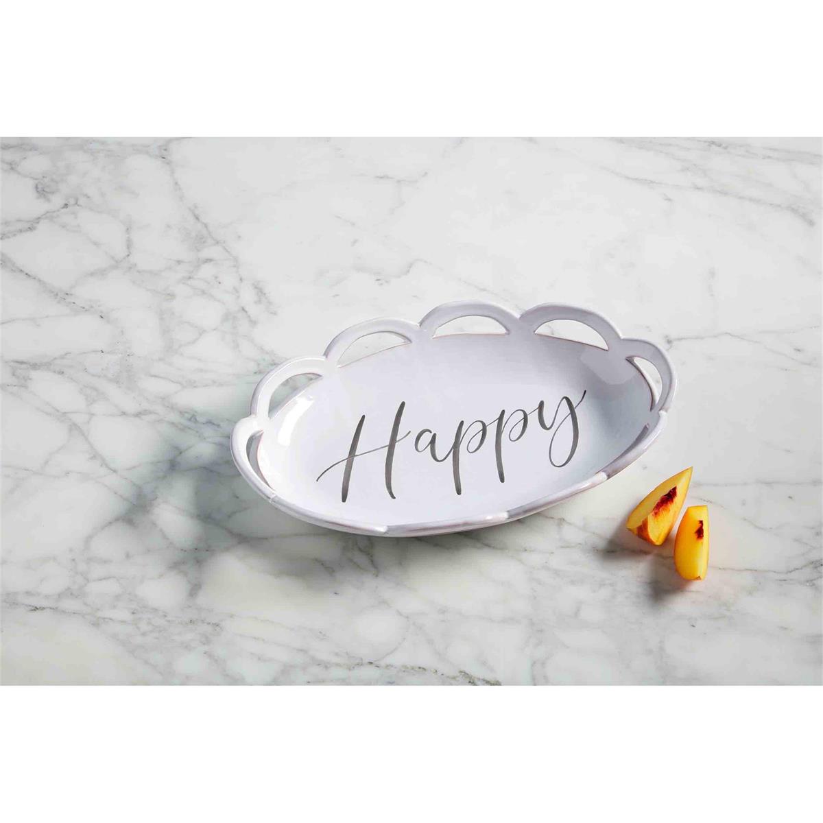 Mud Pie Scalloped Happy Bowl