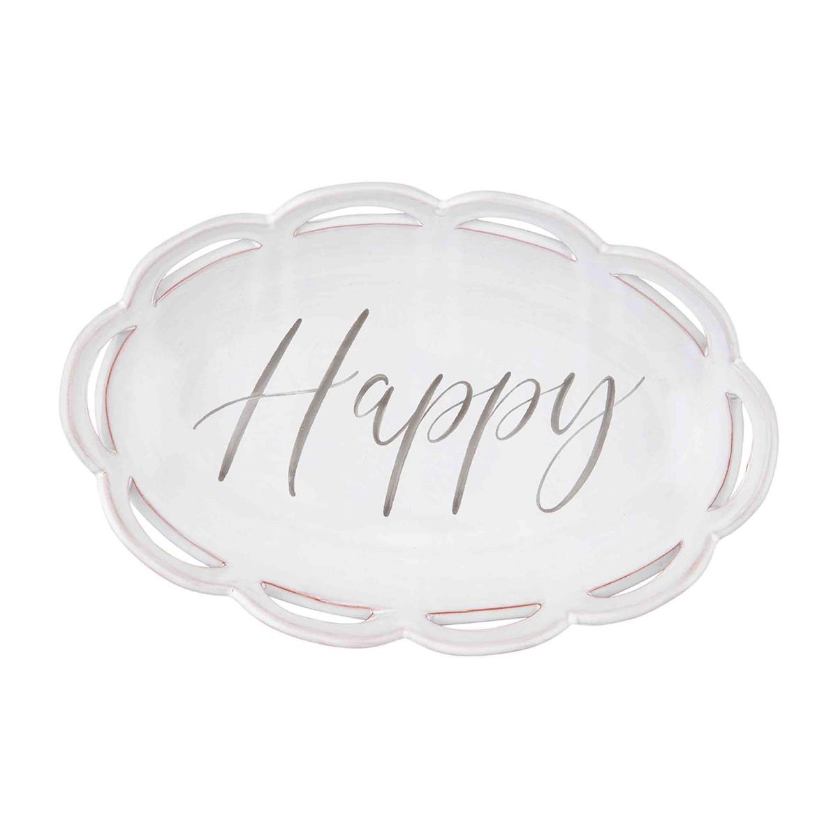 Mud Pie Scalloped Happy Bowl