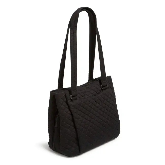 Multi-Compartment Shoulder Bag Black Side View