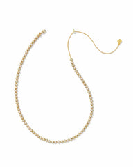 Nydia Strand Necklace in Gold White Crystal from Kendra Scott.