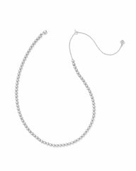 Nydia Strand Necklace in Silver White Crystal from Kendra Scott.