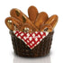 A Nora Fleming Mini Ornament designed as a classic breadstick basket.