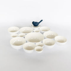 Bubble Bowls all connected from Nora Fleming with a blue bird mini.