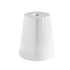 A white colored high riser stand for a kitchen platter. Designed by Nora Fleming out of Melamine.