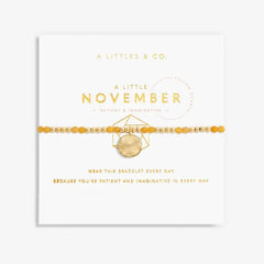 A Little Birthstone November Yellow Quartz - Gold Bracelet Card View