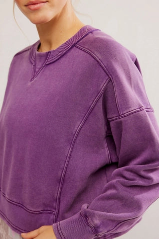 Free People purple intercept pullover sweater.