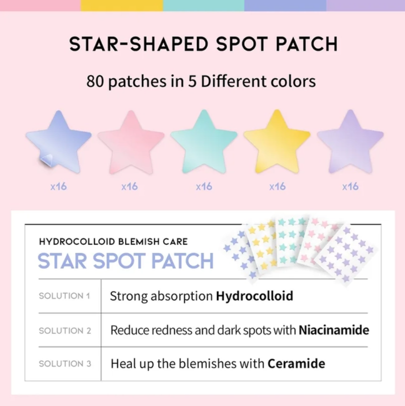 OOTD Star Spot Acne Hydrocolloid Patch 80 Pieces