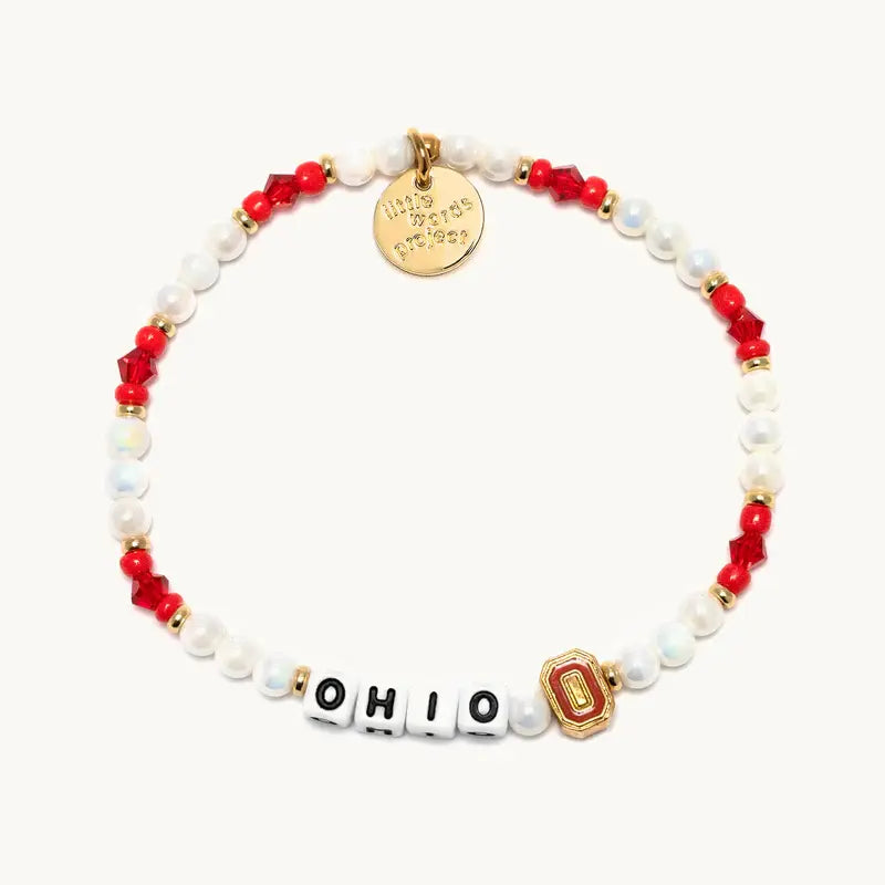 Ohio State Crystal S/M Bracelet Front View