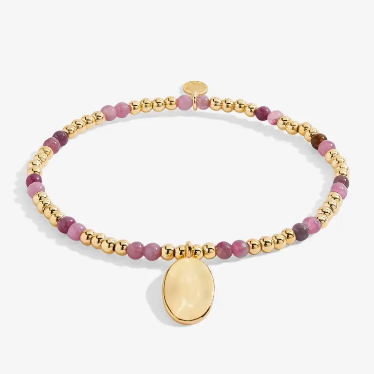 A Little Birthstone October Tourmaline - Gold Bracelet Front View