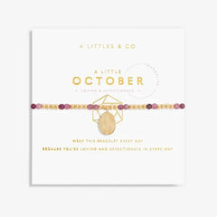A Little Birthstone October Tourmaline - Gold Bracelet Card View